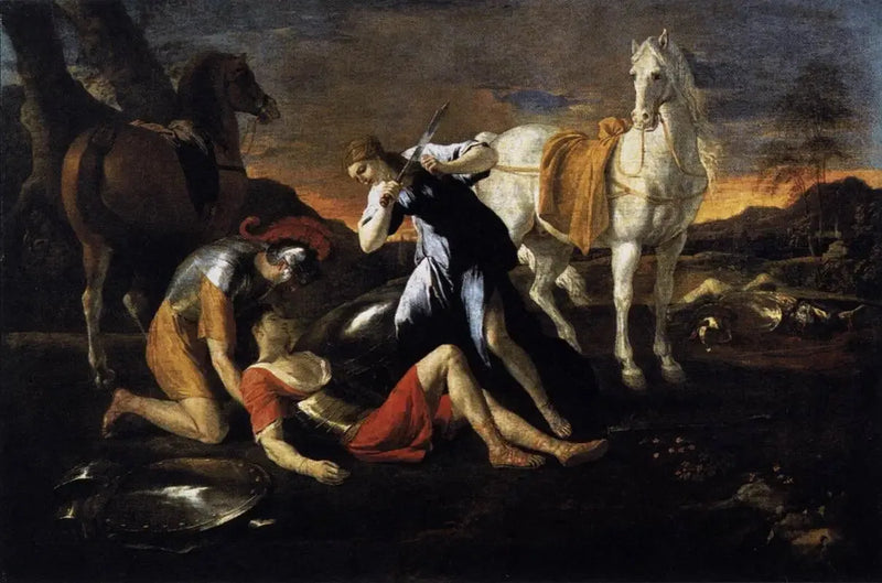 Tancrède ve Herminie - Nicolas Poussin