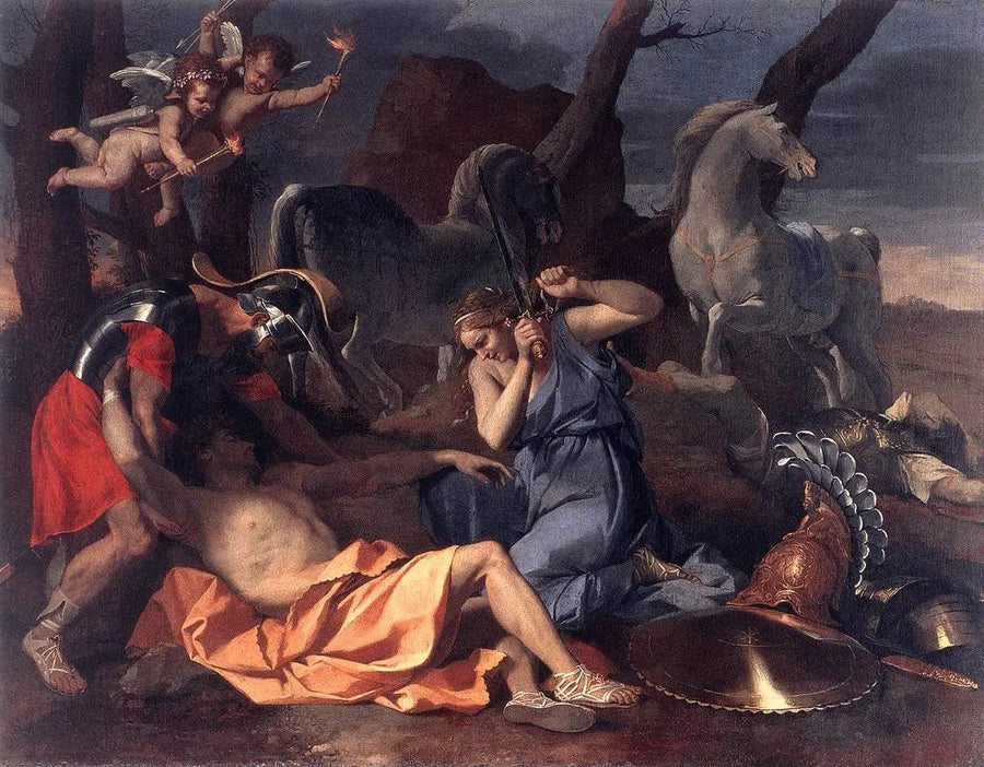 Tancrède ve Herminie - Nicolas Poussin