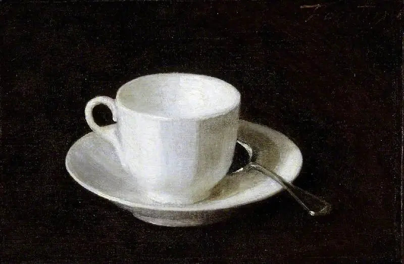 Tasse et soucoupe blanches - Henri Fantin-Latour - Alpha Reproduction
