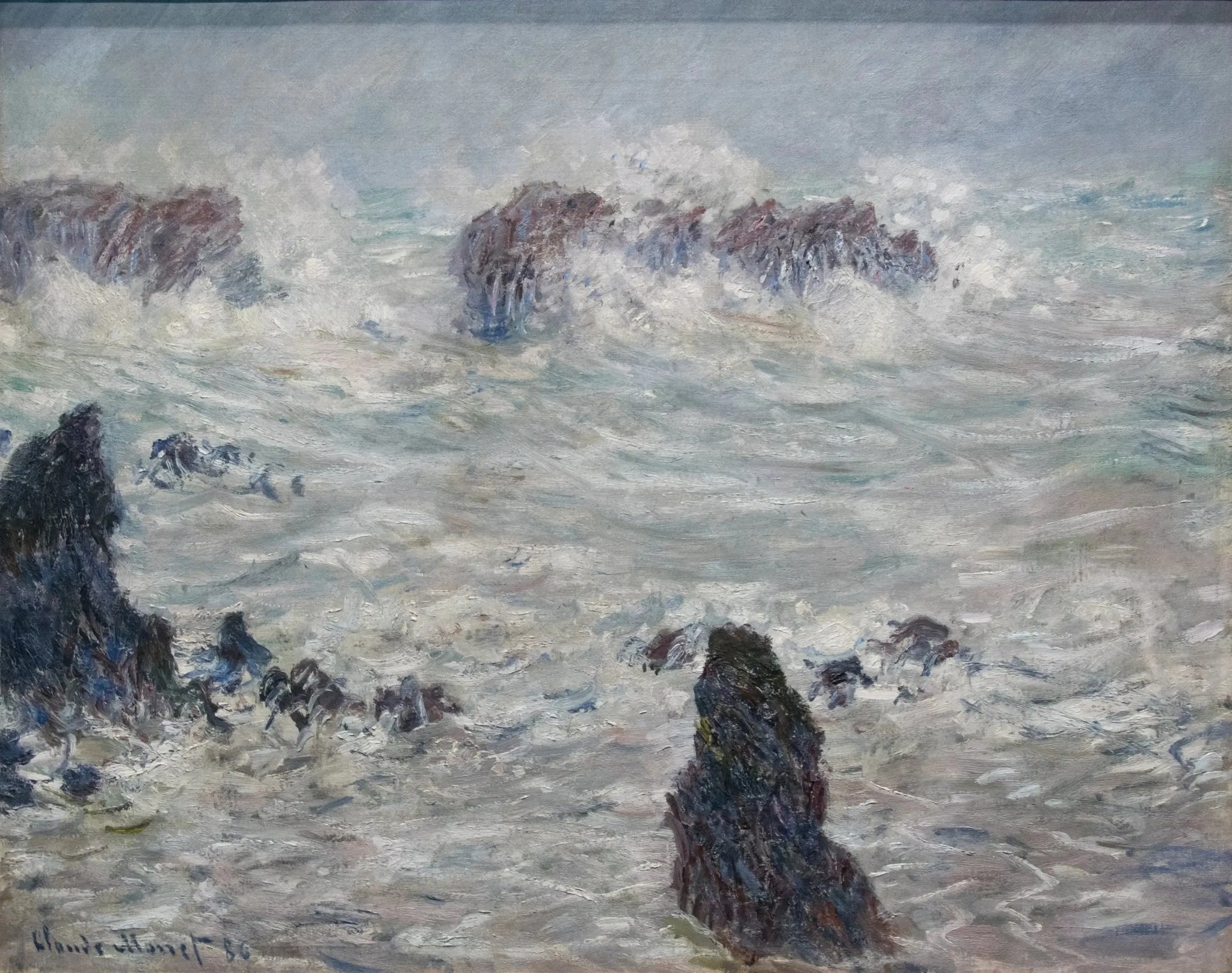 Tempête, côtes de Belle-Île W1116 par Claude Monet, musée d’Orsay