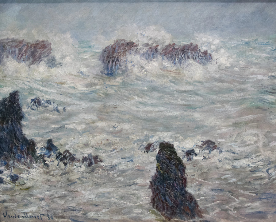 Belle-Île Sahilleri Üzerinde Fırtına - Claude Monet