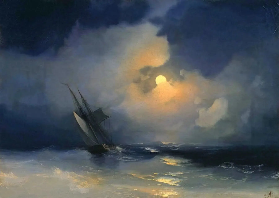 Dolunay Gecesinde Deniz Fırtınası - Ivan Aïvazovski