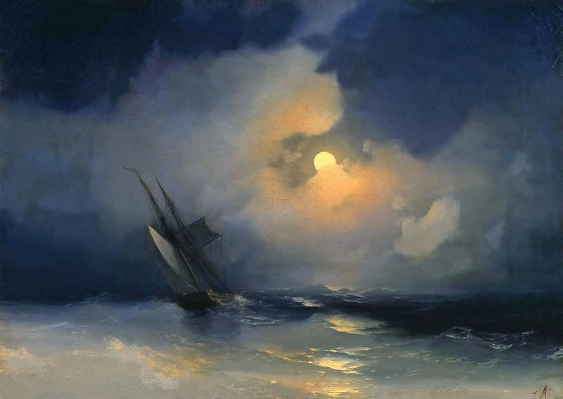 Dolunay Gecesinde Deniz Fırtınası - Ivan Aïvazovski