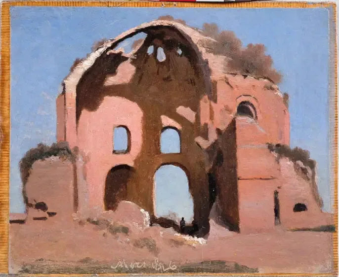 Roma Yakınlarındaki Minerva Tıp Tapınağı - Jean-Baptiste Camille Corot