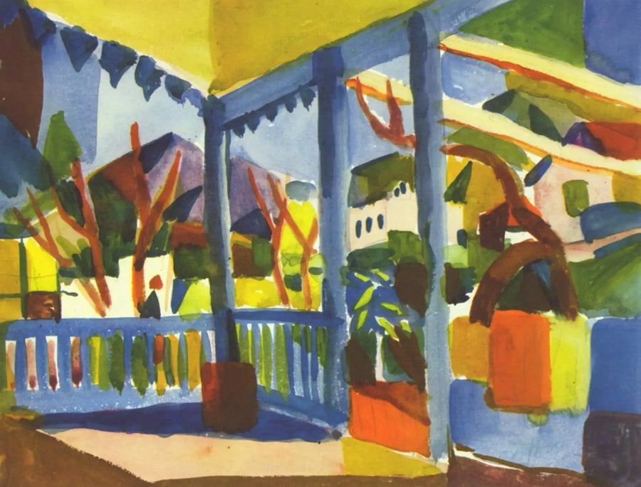 Saint-Germain'deki kırsal evin terası - August Macke