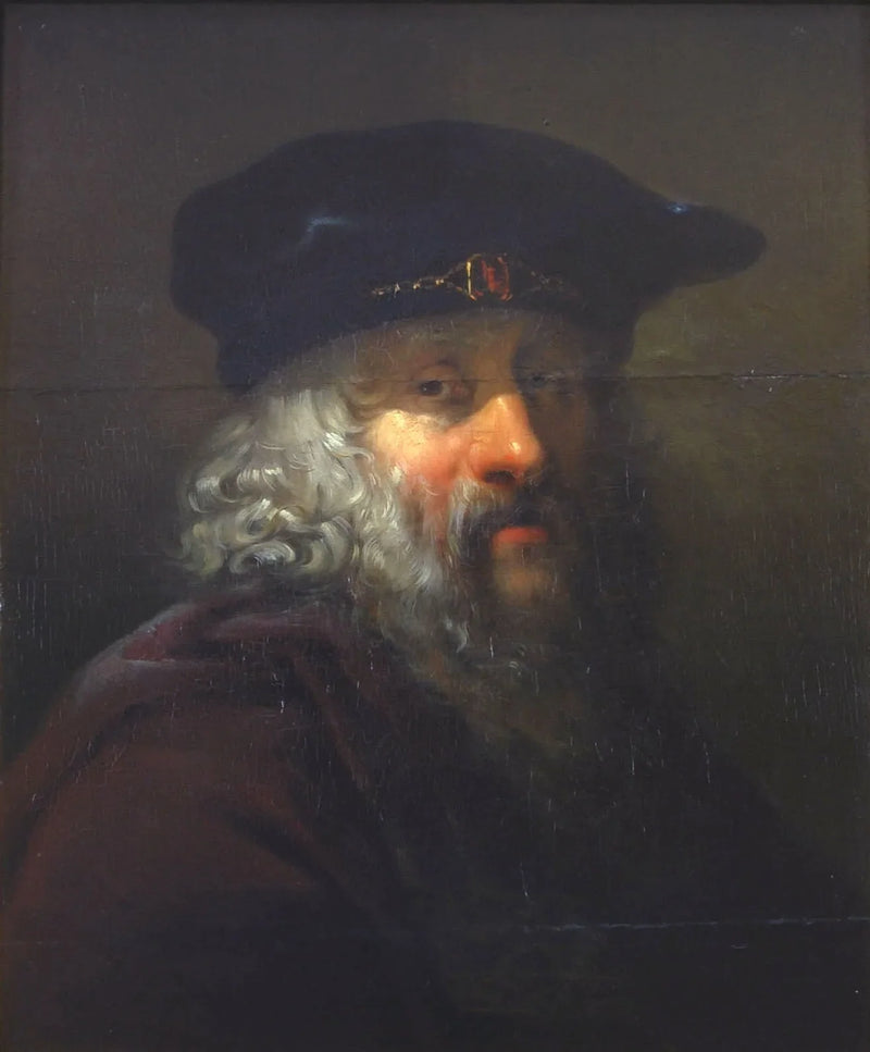 Yaşlı bir adamın başında beret ile başı - Ary Scheffer