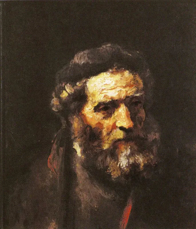 Yaşlı bir sakallı adamın başı - Rembrandt