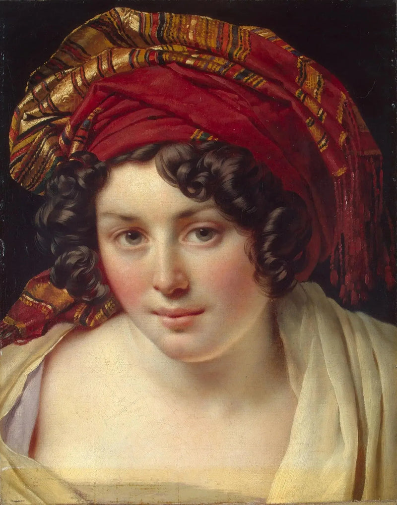 Bir kadının başı, bir türban içinde - Anne-Louis Girodet