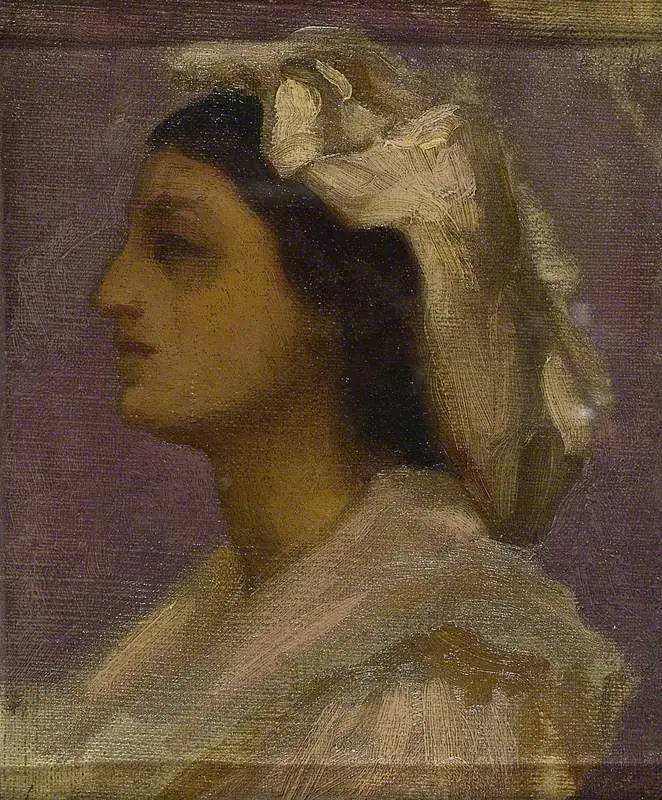 İtalyan genç kızın başı (profil) - Frederic Leighton