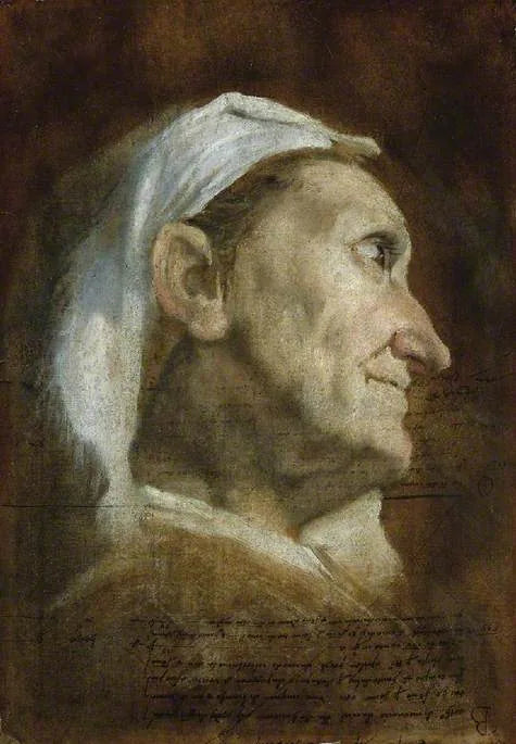 Yaşlı bir kadının başı - Annibale Carracci