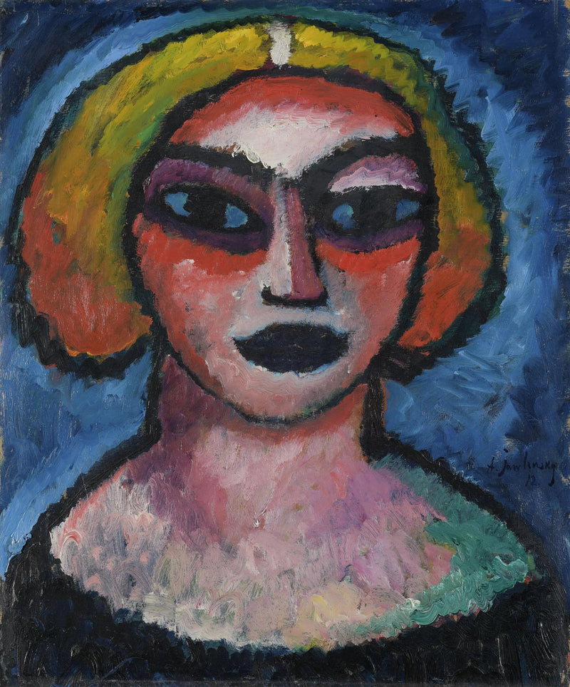Kadın Başı Ters: Erkek Göğsü (yaklaşık 1910-1912) - Alexej von Jawlensky