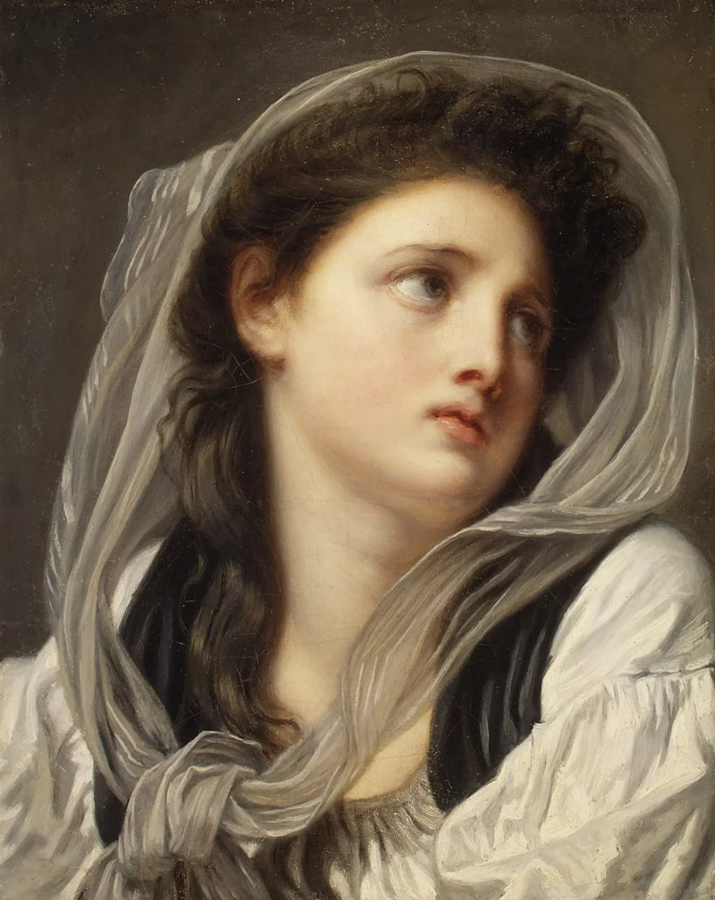 Genç Kadın Başlığı - Jean-Baptiste Greuze