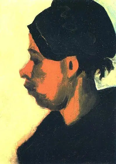 Siyah başlıklı köylü kadını başı - Vincent van Gogh