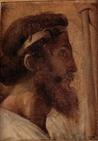 Tête de Pisistrate et main gauche d'Alcibiade - Jean-Auguste-Dominique Ingres image 1 reproduction d’œuvre d’art à l’huile