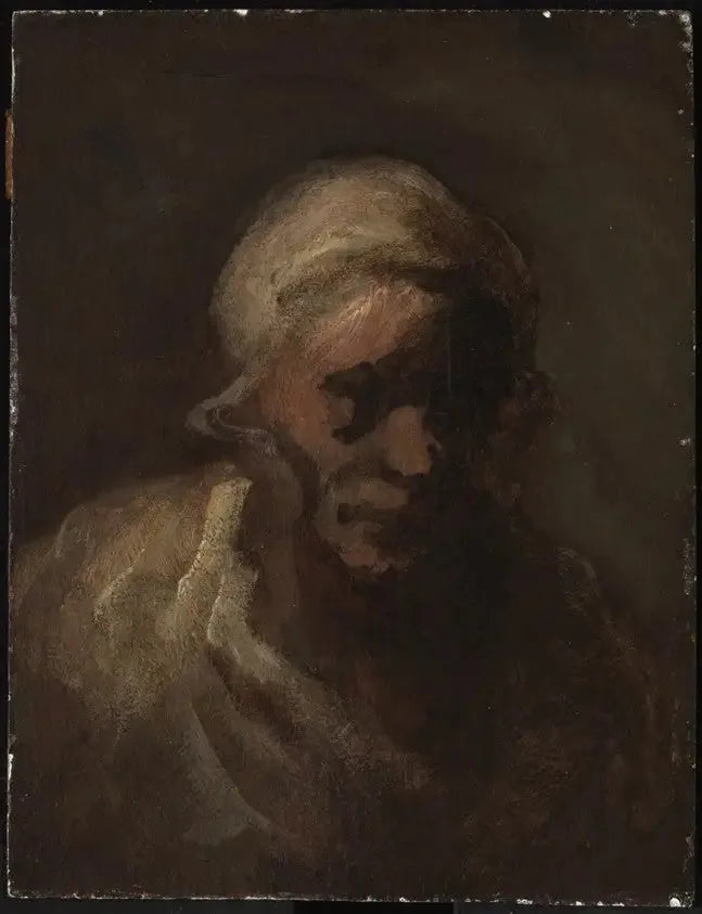 Yaşlı kadın başı - Honoré Daumier