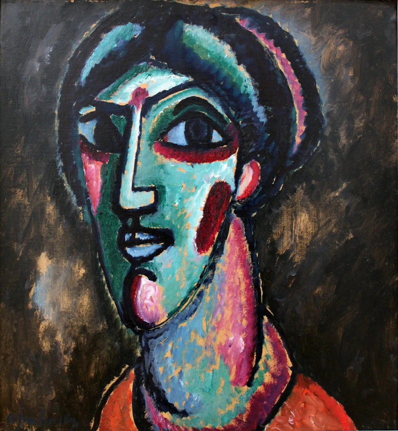 Siyah ve yeşil başlık - Alexej von Jawlensky