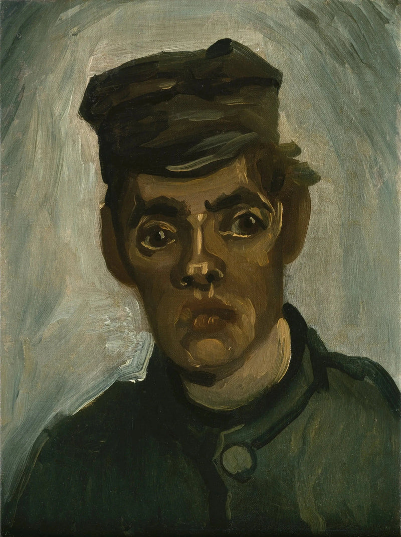 Şapkalı Genç Bir Köylünün Başı - Vincent van Gogh