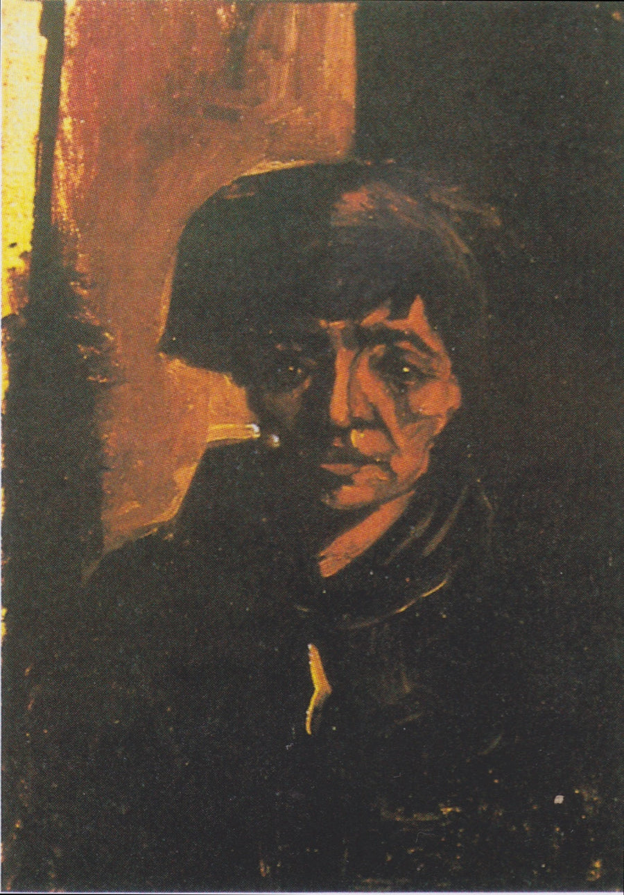 Siyah başlıklı köylü kadını başı - Vincent van Gogh