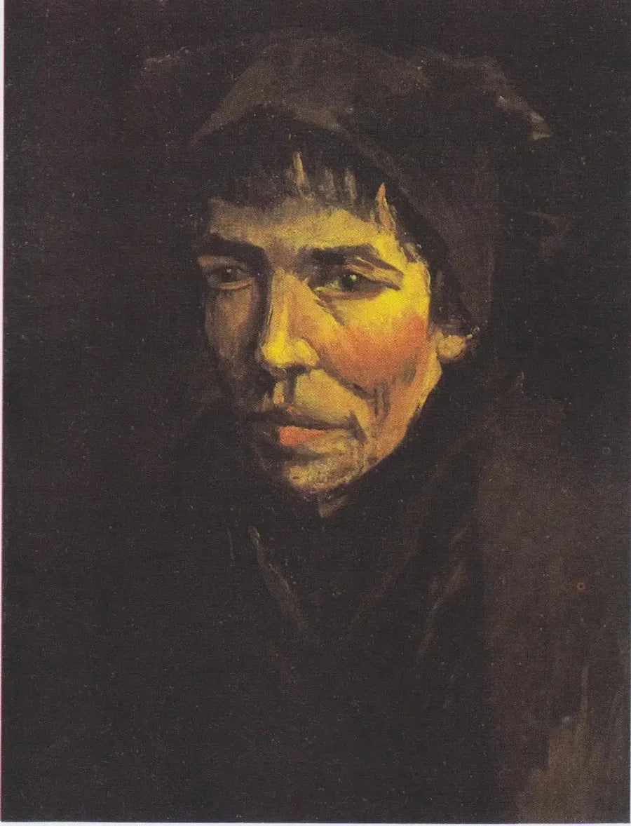 Siyah başlıklı köylü kadını başı - Vincent van Gogh