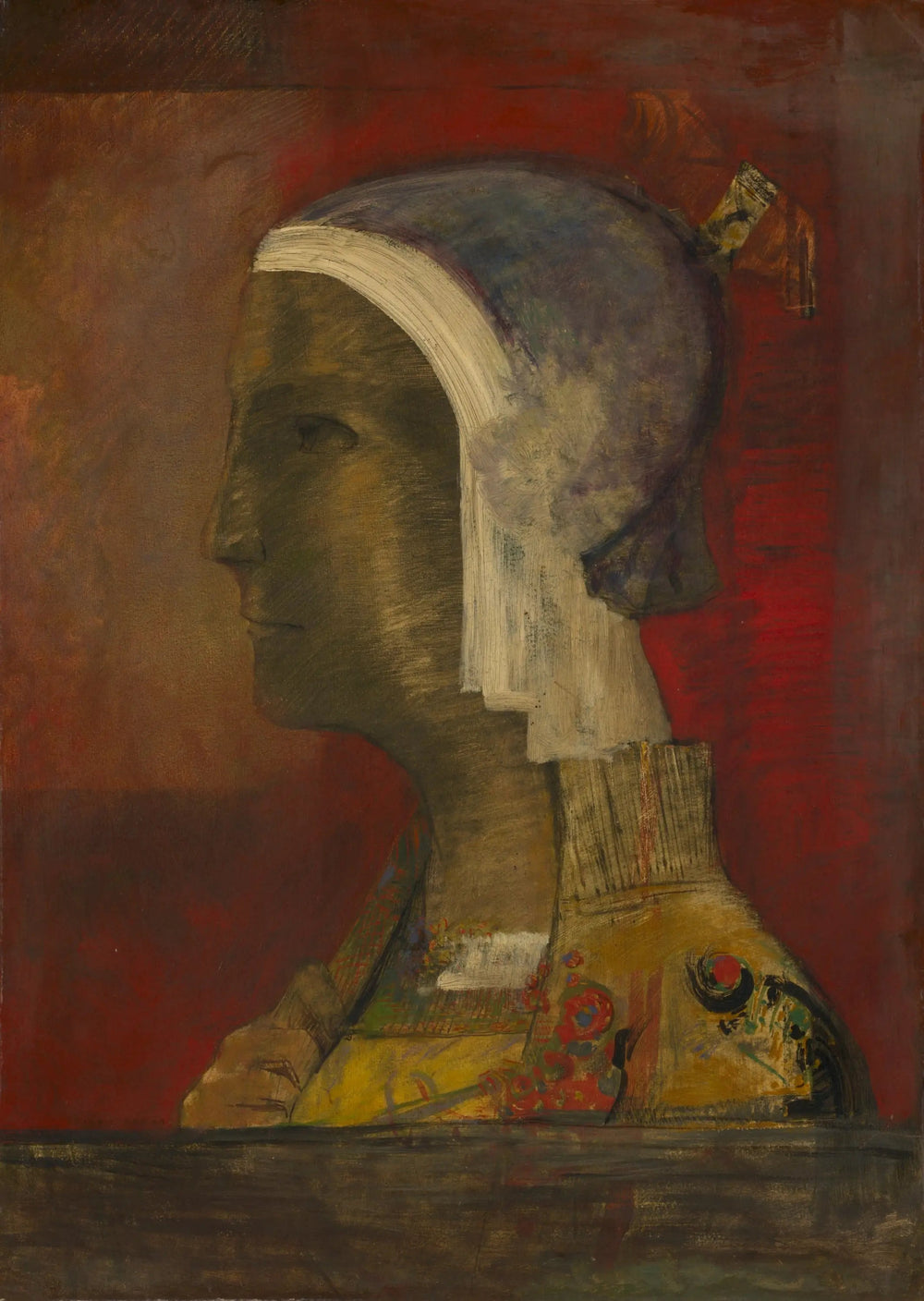 Tête symbolique - Odilon Redon image 1 tableau peint à l’huile sur toile