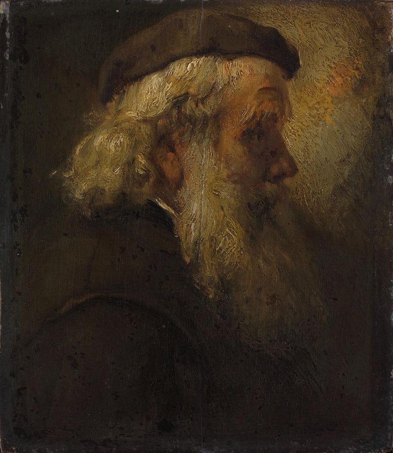 Yaşlı bir sakallı adamın başı - Rembrandt
