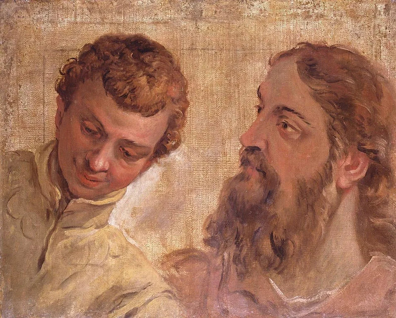 Bir oğlan ve sakallı bir adamın (bir havari) başları - Sebastiano Ricci