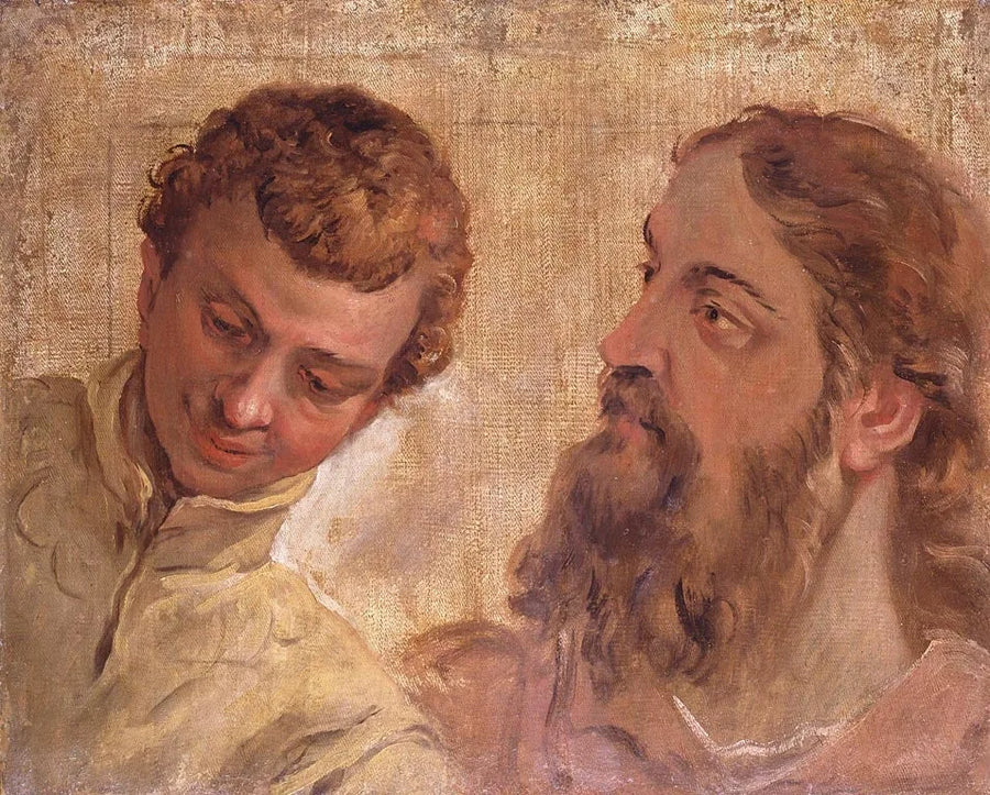 Bir oğlan ve sakallı bir adamın (bir havari) başları - Sebastiano Ricci
