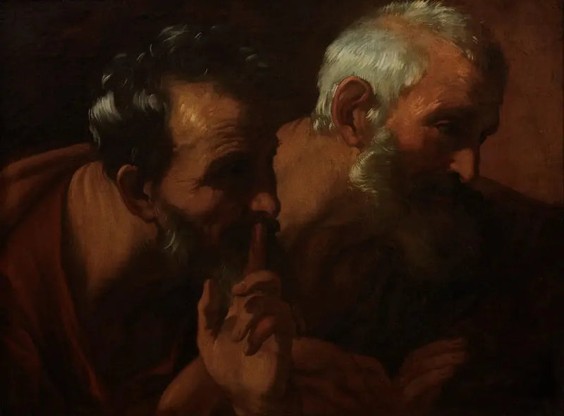 İki yaşlının başları (Suzanne ve yaşlılar parçası) - Guido Reni
