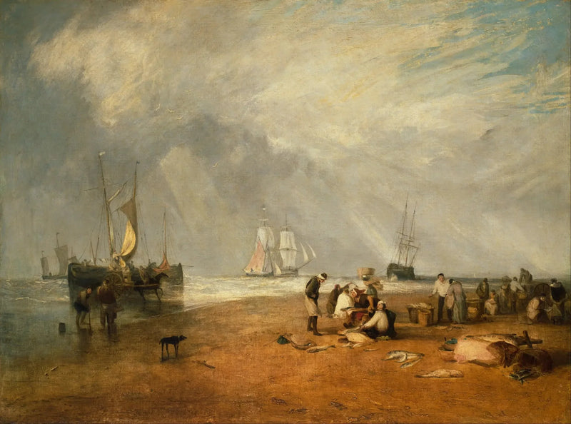 Hastings Plajı'ndaki Balık Pazarı - J. M. W. Turner