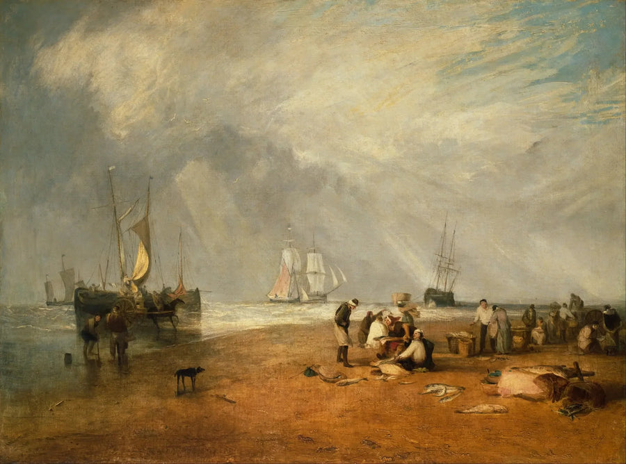 Hastings Plajı'ndaki Balık Pazarı - J. M. W. Turner