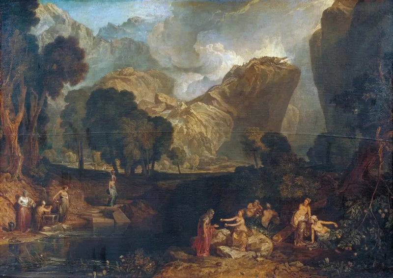 Hesperidlerin Bahçesinde Tartışma Tanrıçası, Anlaşmazlık Elmasını Seçiyor - J. M. W. Turner
