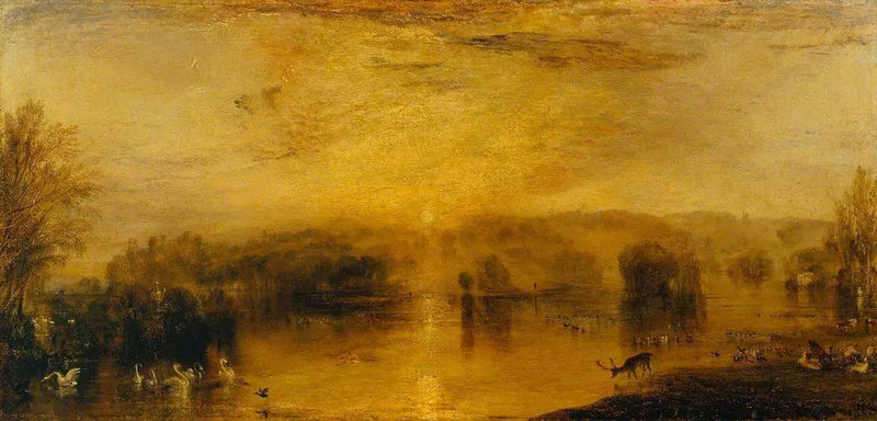 Göl, Petworth: Gün Batımı, Bir Geyik İçiyor - J. M. W. Turner
