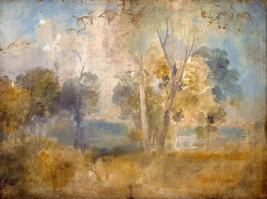 Ağaçlar Arasında Görülen Thames, muhtemelen Kew Köprüsü'nde - J. M. W. Turner