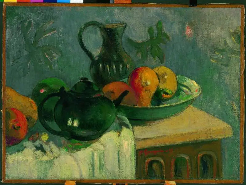 Çaydanlık, sürahi ve meyveler - Paul Gauguin