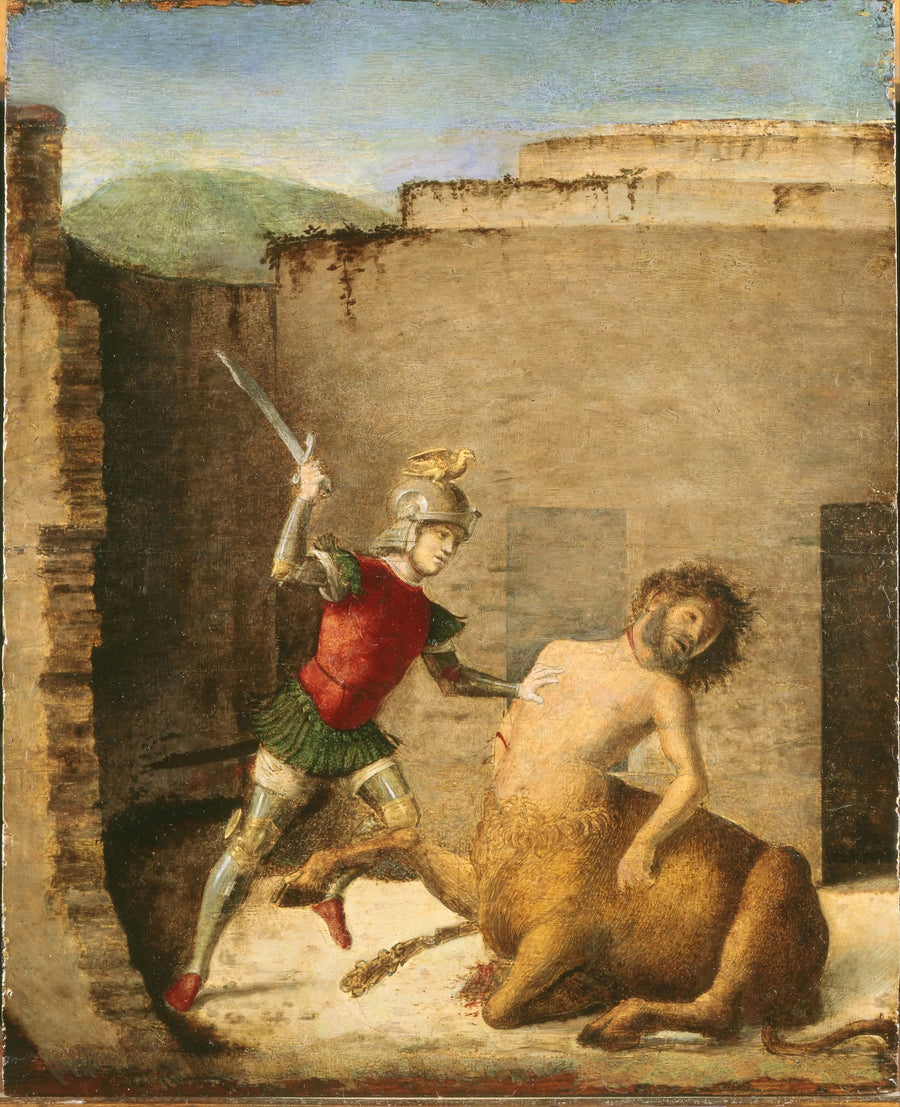 Cene de Conegliano'nun Minotaur'u öldüren Theseus