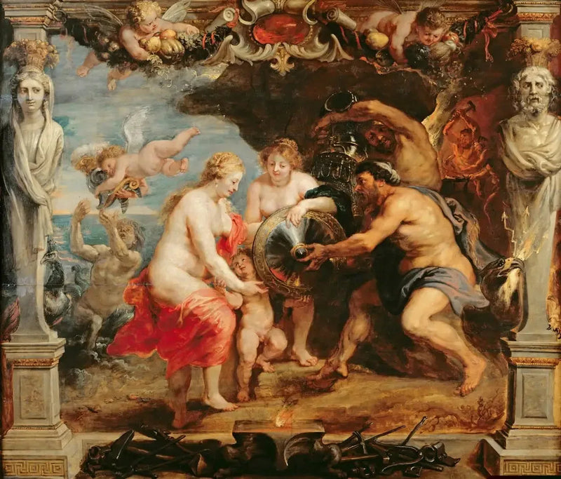 Thétis'in Vulcain'den Achille'in silahlarını alması - Peter Paul Rubens