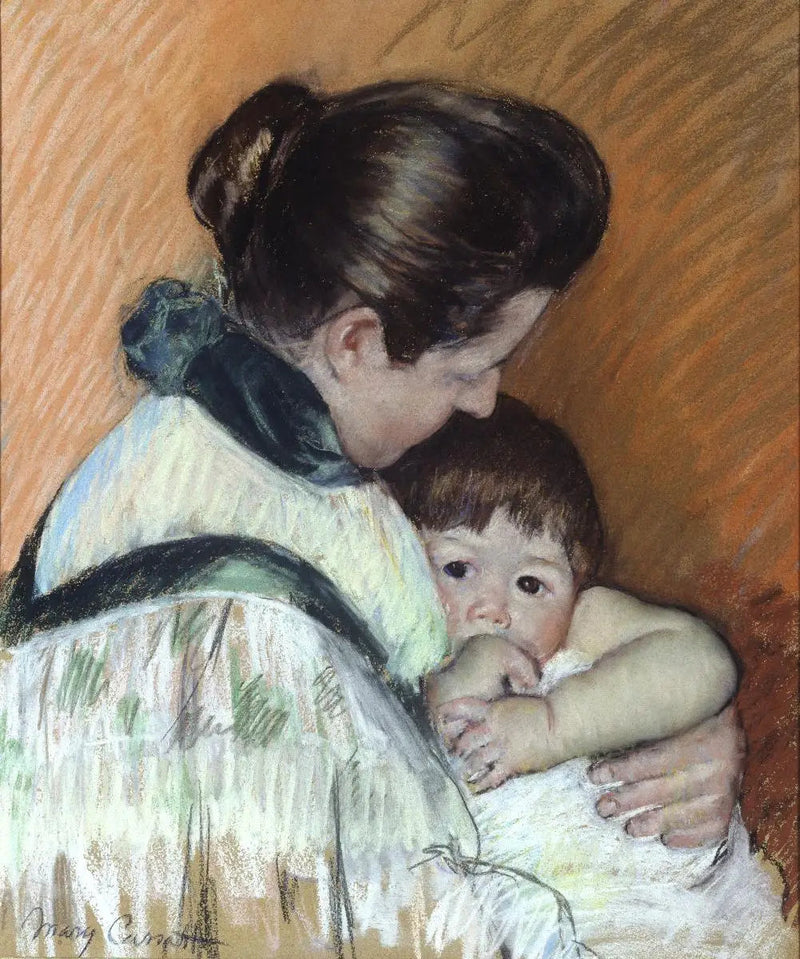 Thomas uyuyor, parmağını emiyor - Mary Cassatt
