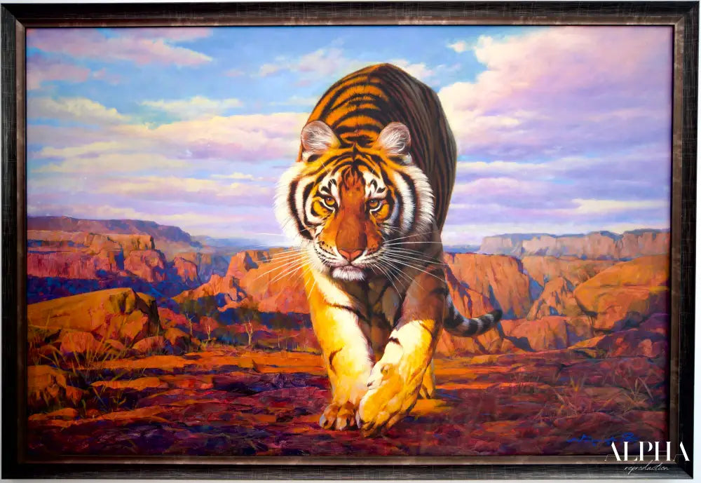 Tiger on the Hunt – Somchai | 150 x 100 cm Reproductions de tableaux à la peinture à l’huile