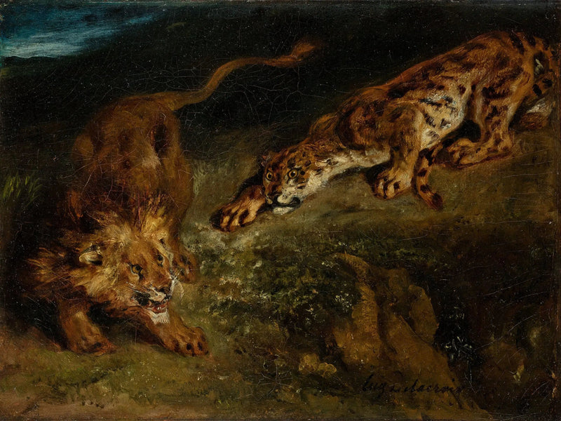 Kaplan ve Aslan - Eugène Delacroix