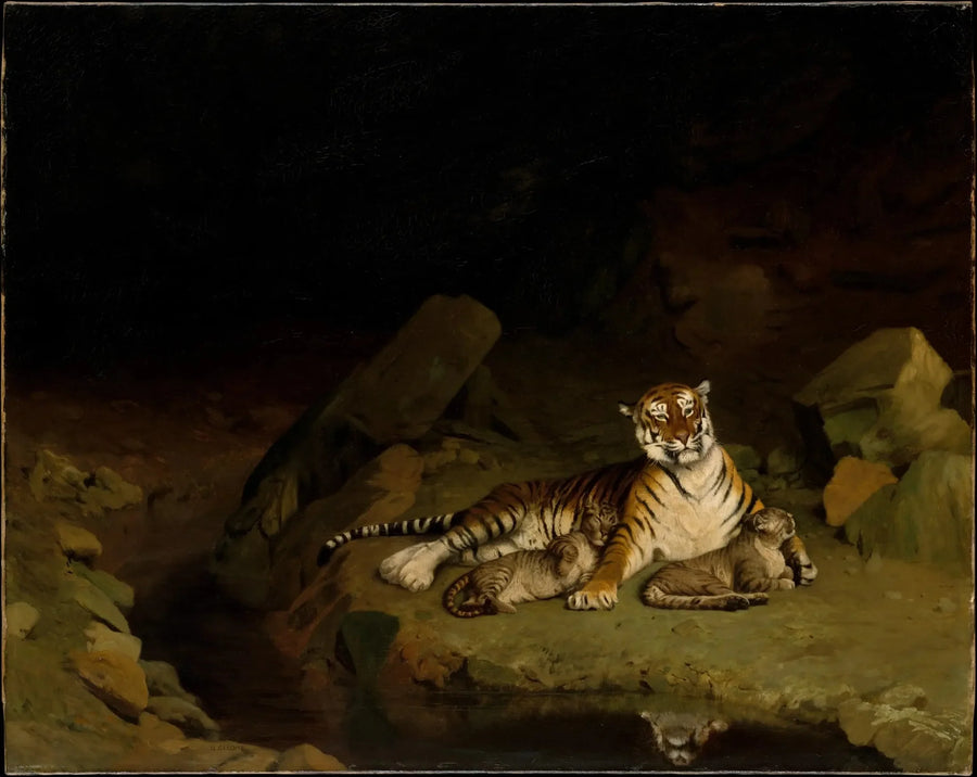 Kaplan ve yavruları - Jean-Léon Gérôme