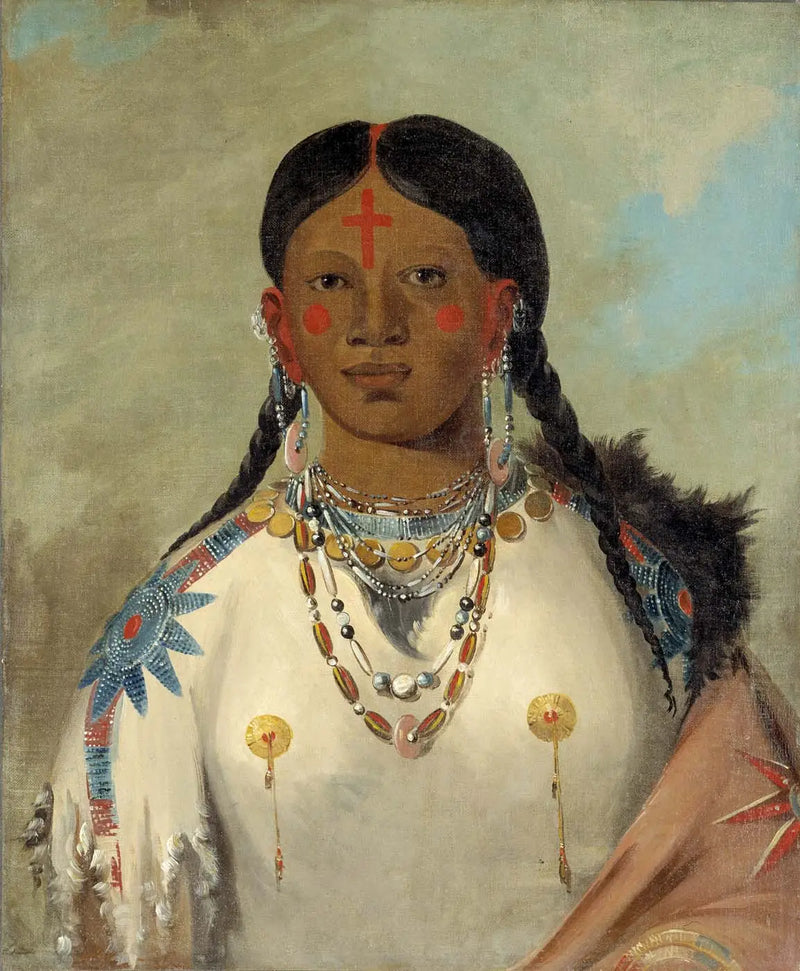 Tís-se-wóo-na-tís, Dizlerini yıkayan kadın, şefin eşi - George Catlin