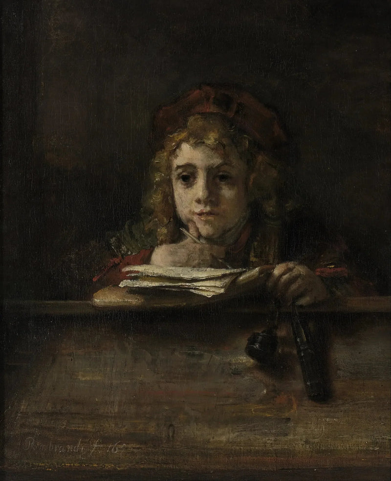 Titus masasının başında - Rembrandt