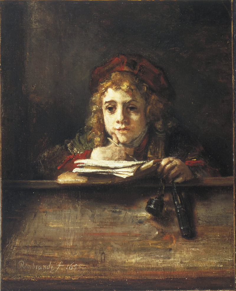 Titus masasının başında - Rembrandt