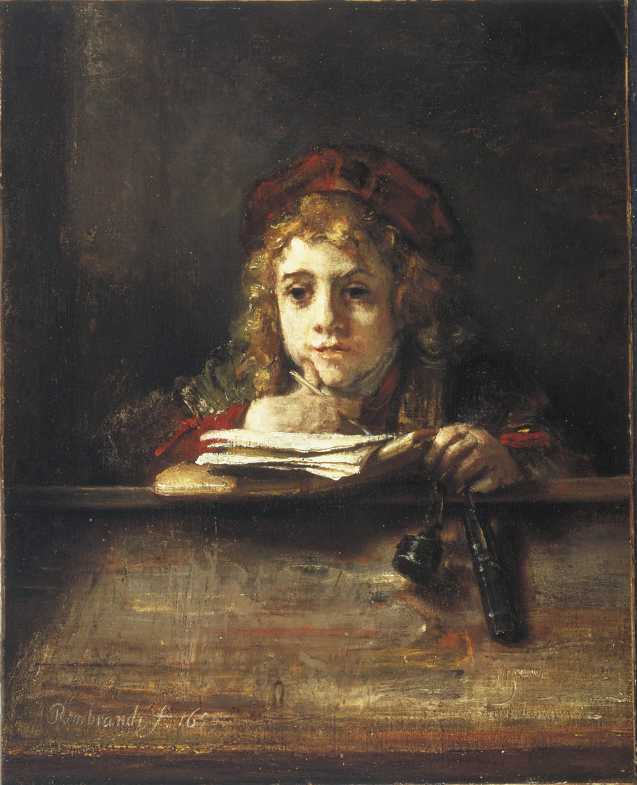 Titus masasının başında - Rembrandt