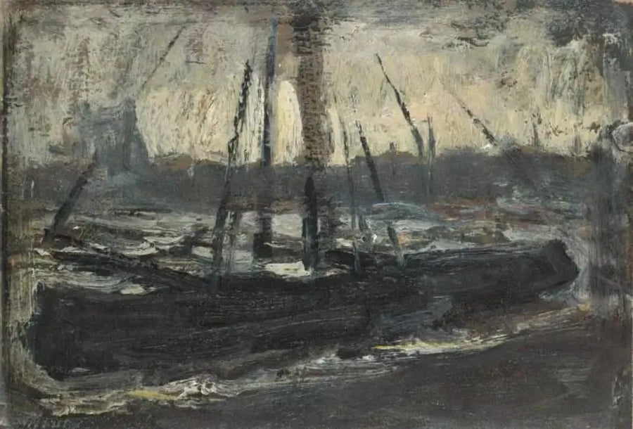 Mor ile bağlanmış Tjalk - Piet Mondrian