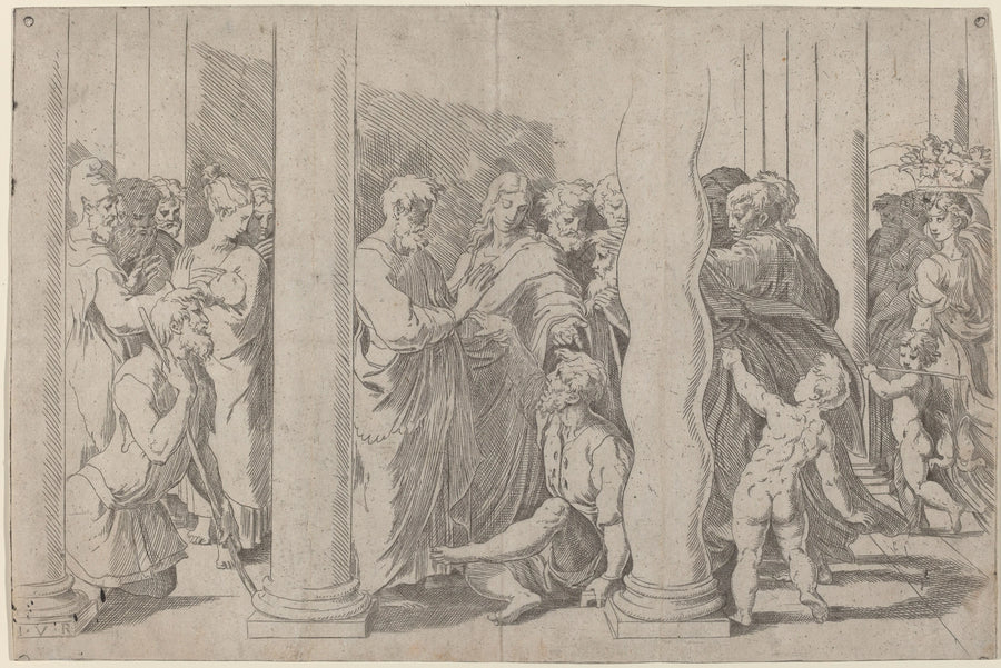 Güzel Kapıdaki Azizler Pierre ve Jean - Raphael Sanzio