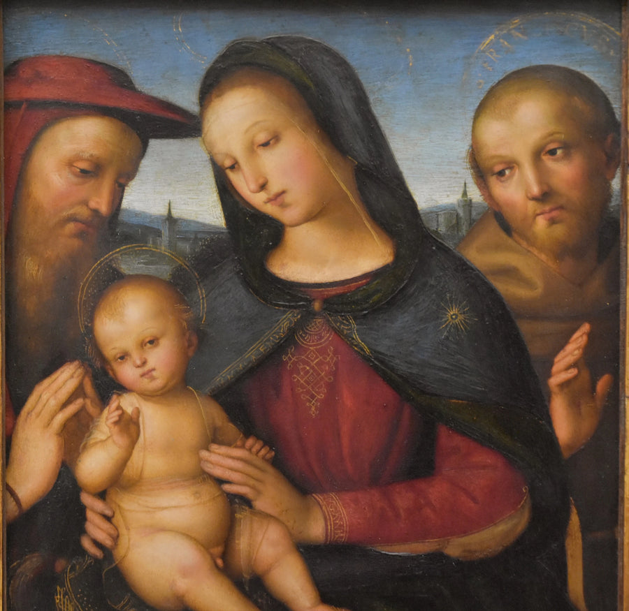 Meryem ve Çocuk, Aziz Hiyeronimos ve Aziz Francis ile - Raphael Sanzio