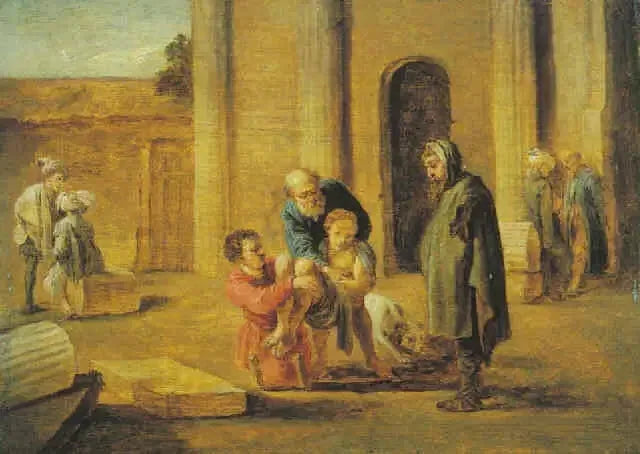 Tobie ve Ölü İsrailli (Domenico Fetti'ye göre) - David Teniers genç
