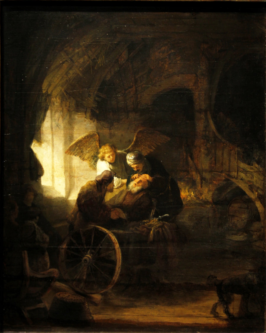Tobias, kör babasını iyileştiriyor - Rembrandt