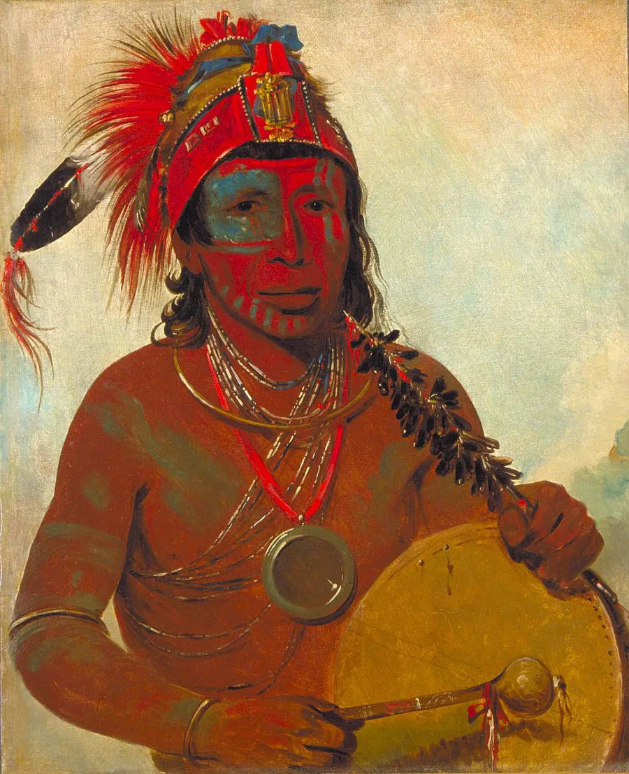 Tóh-to-wah-kón-da-pee, Médecine Bleue, Ting-ta-to-ah grubunun şifacısı - George Catlin